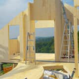 Construction non terminée d'une maison en bois CLT